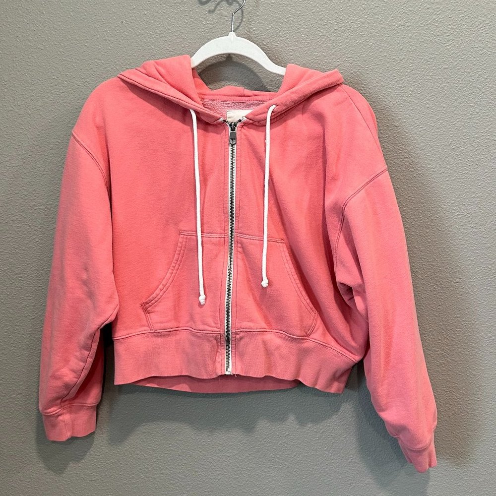 AE Cropped Zip-up Hoodie (S) Blush